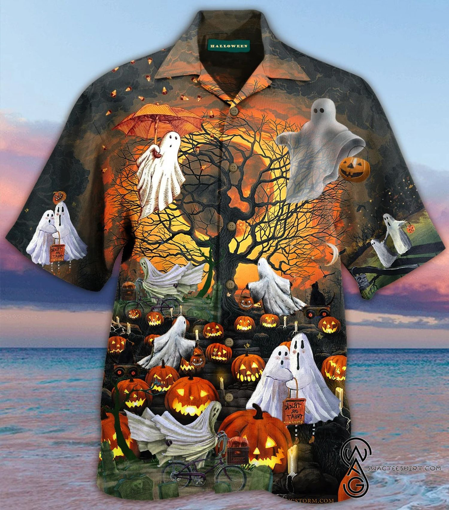 [Top Trending] Halloween Horror Characters Movie Full Printing Hawaiian Shirt Funny Hawaiian Beach Gift Casual Shirt